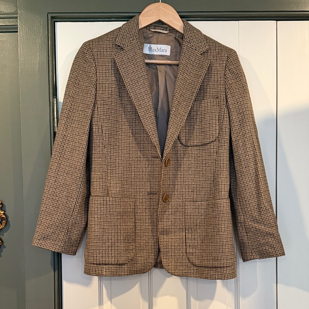 MaxMara Brown Checkered Blazer
